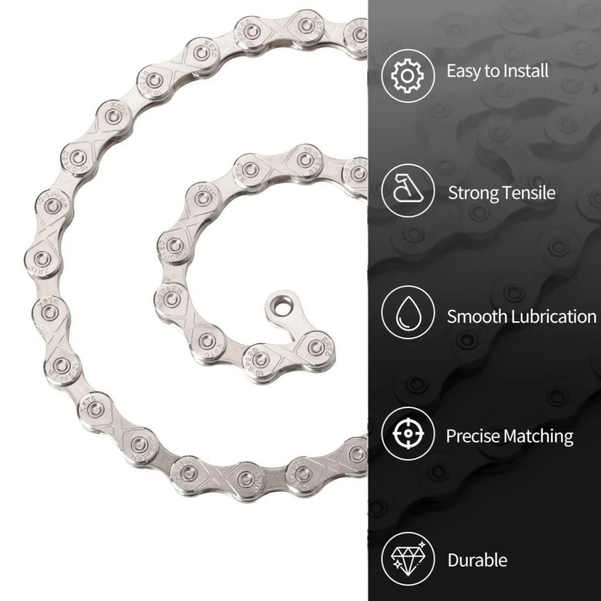 10 Speed Bike Chain 116 Links MTB Road Bicycle Chain 1/2x11/128 Inch