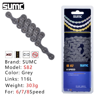Bike Chain SUMC Half Hollow  116L 9/10/11/12 Speed for Shimano SRAM Campagnolo
