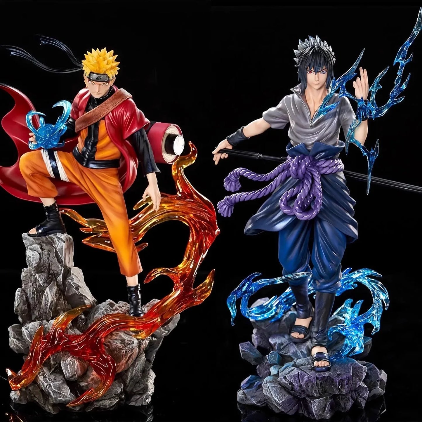 23cm Naruto Uzumaki Sasuke Uchiha Figure PVC Anime Action Statue Model Toy