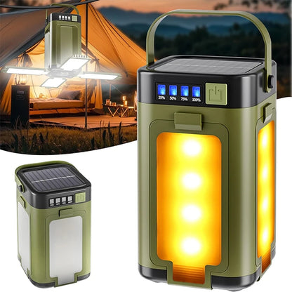 Camping Light Portable Solar Lantern USB Rechargeable LED Tent Lamp 2000mAh