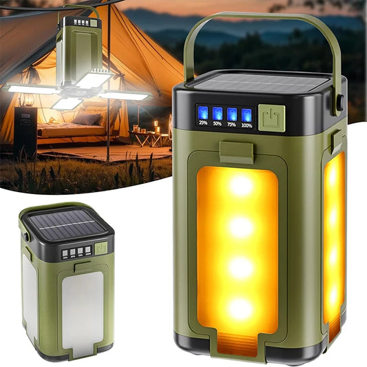 Camping Light Portable Solar Lantern USB Rechargeable LED Tent Lamp 2000mAh