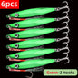 6pcs Long Casting Metal Jig, Sea Fishing Lure, Electroplated Hard Bait, Fishing Accessories Jigging Lure For Saltwater 10g-80g