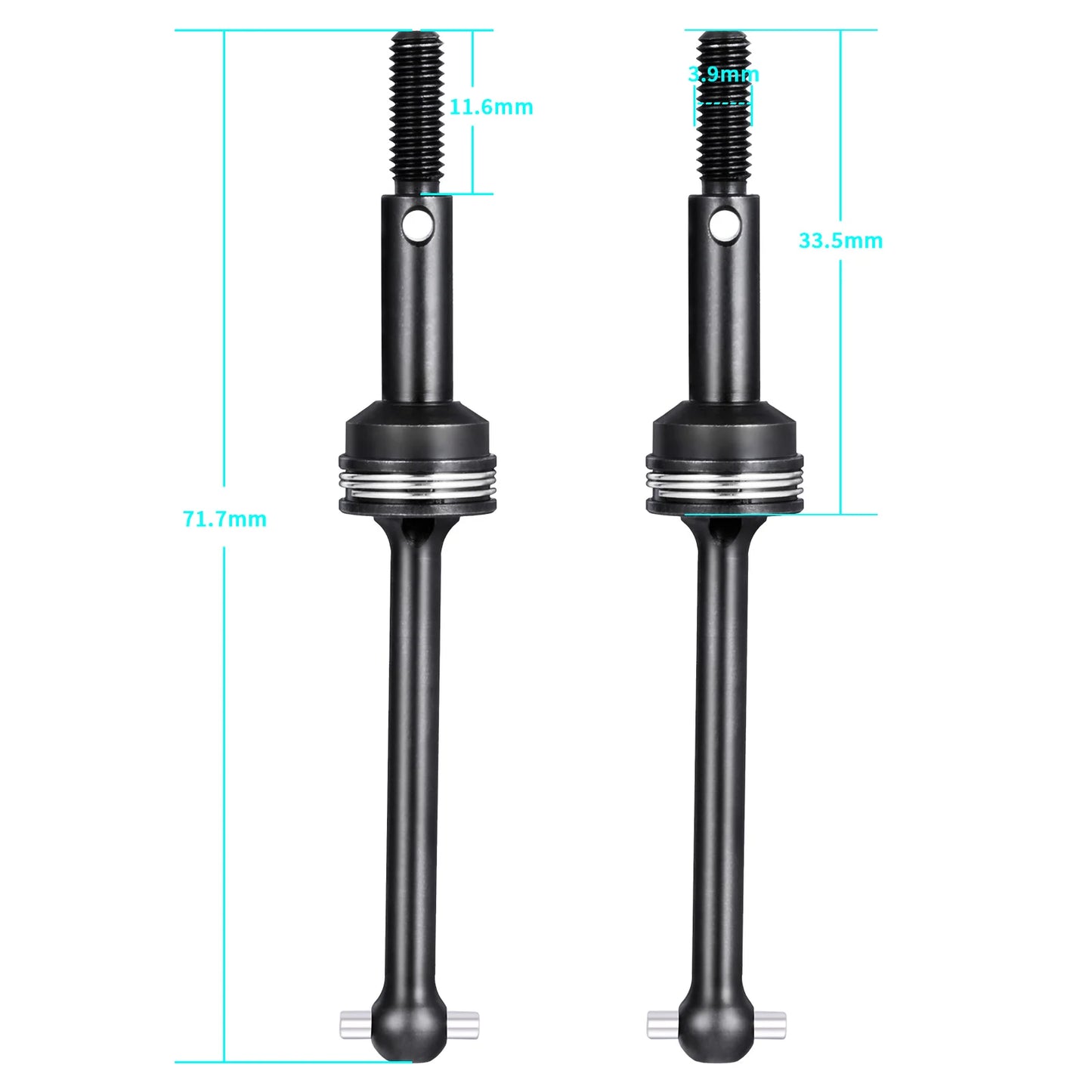 2PCS 1/10 RC CVD Drive Shafts for Tamiya TT01 TT02 TC01 Drift Cars