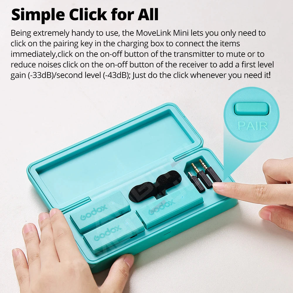 Godox MoveLink Mini LT UC 2.4GHz Wireless Lavalier Microphone Kit for iPhone Type-C Smartphones DSLR Cameras