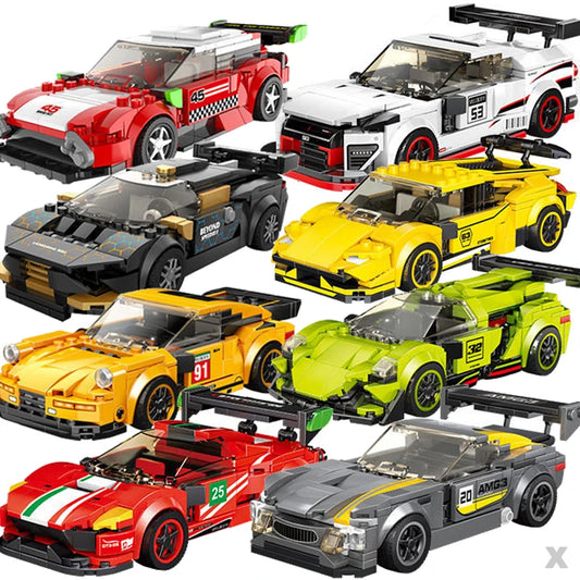 City Speed Champion Sport Racing Cars Building Blocks Model MOC Bricks Racer Vehicle Kid Education Toys for Childrens Boys Gifts-EXPROTAS