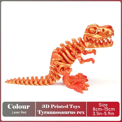 3D Printed Tyrannosaurus Rex Dinosaur Model Jointed Movable Realistic Decor