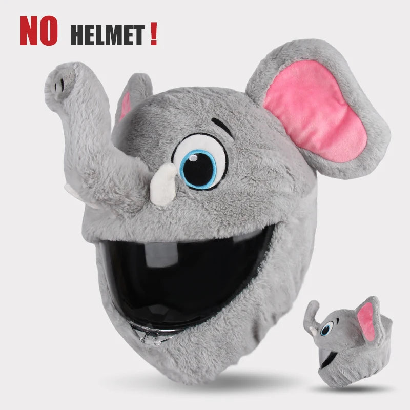 Full Face Covers Plush Motorcycle Helmet Christmas Cartoon Protective Hat