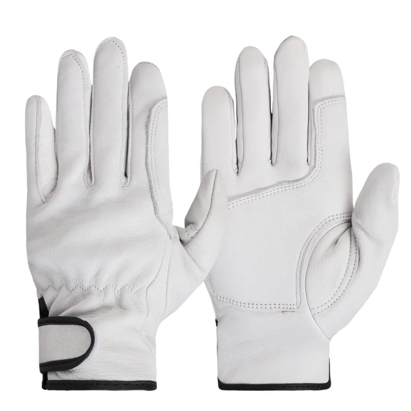 Leather Work Gloves Driver Lorry Fleece Lined Safety Truck Welding Pairs