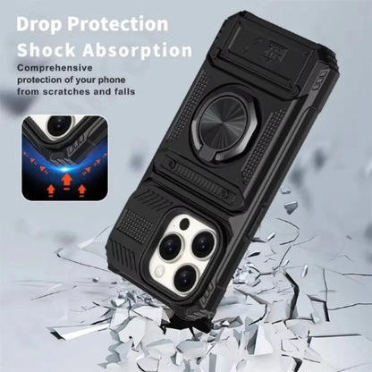 Ring Kickstand Wallet Case for Samsung S23FE S24 S25 A14-A55 Heavy Duty