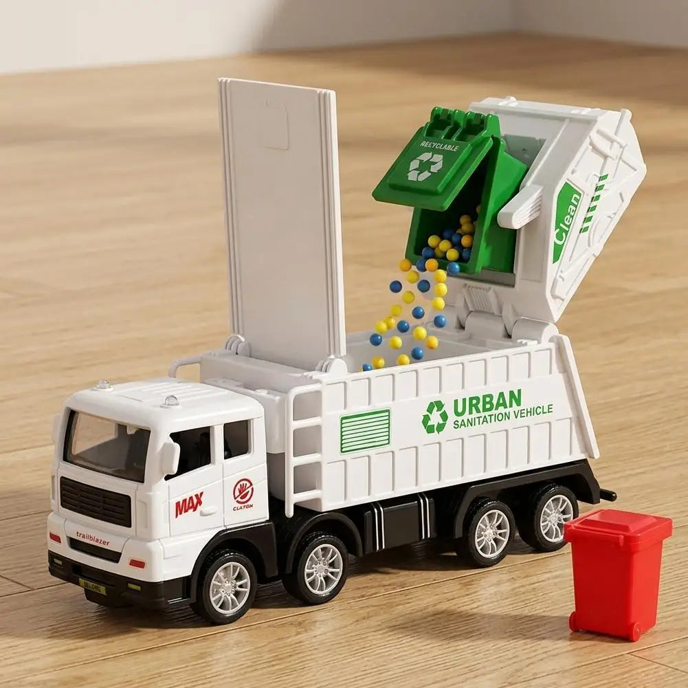 Garbage Truck Toy Recycling Bin Educational Role-Play Toy for Kids
