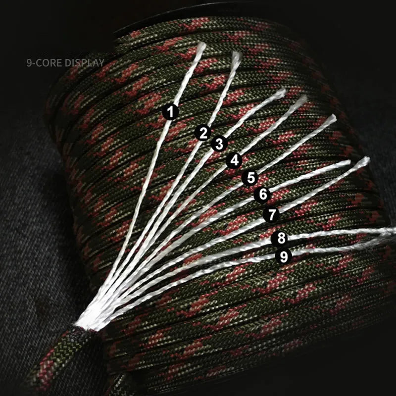 Paracord Rope 50M 4mm Military Standard 9-Core Outdoor Survival Camping