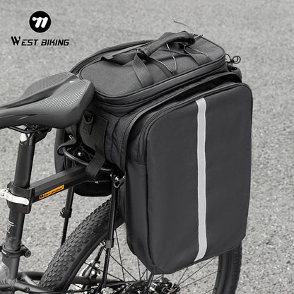 Bicycle Rear Bag Hard Shell Expandable Pannier Rack Carrier for MTB