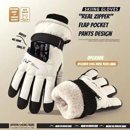 Winter Thermal Waterproof Touchscreen Ski Gloves Men Women Non-Slip