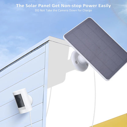 20W 5V Solar Panel Charger for Ring Spotlight/Stick Up Cam 3.5x1.35mm