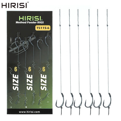 6pcs Fishing Ready-made Hook Links Carp Feeder Tackle Rigs