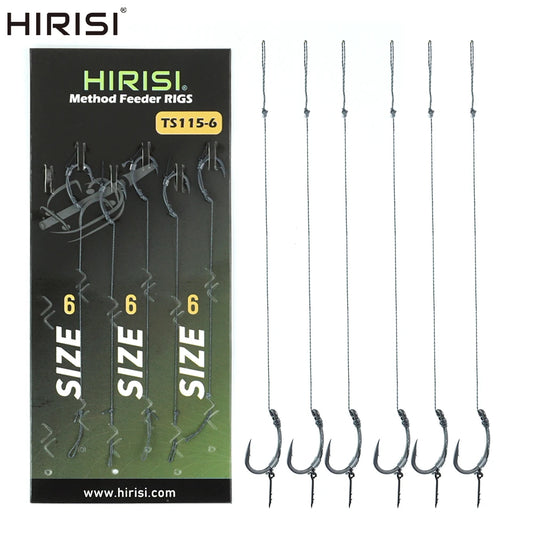6pcs Fishing Ready-made Hook Links Carp Feeder Tackle Rigs