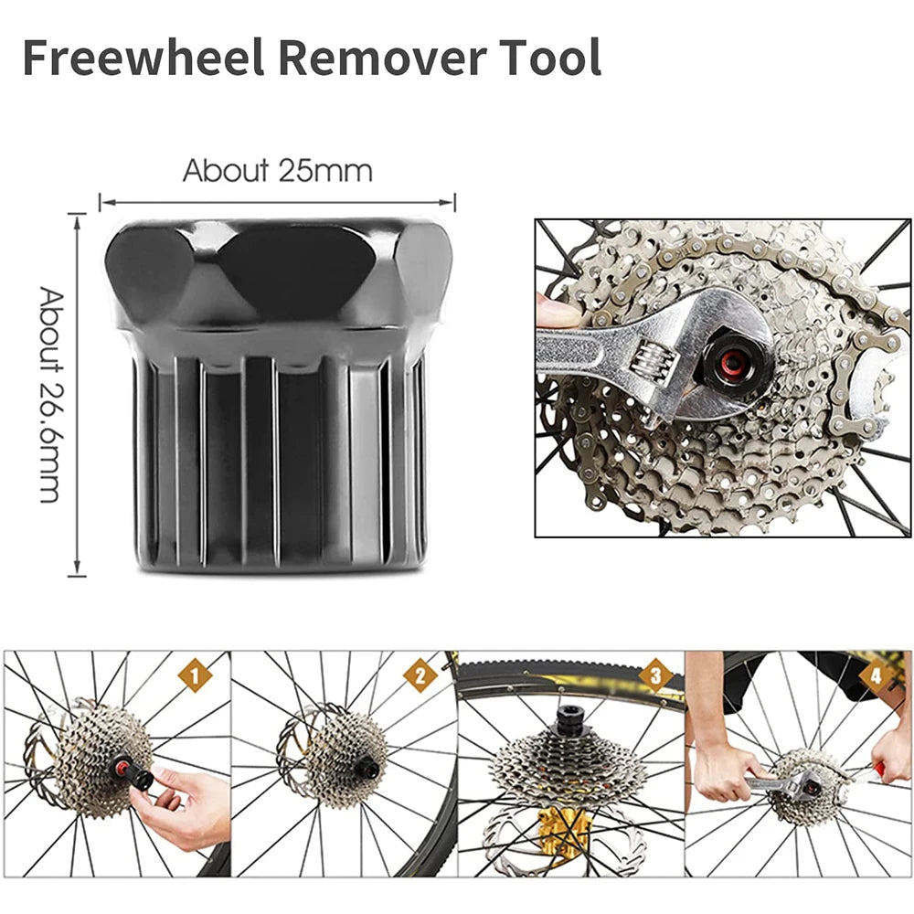 Bike Repair Tool Kit Chain Breaker Crank Puller Flywheel Remover Wrench