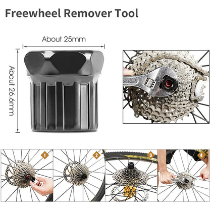Bike Repair Tool Kit Chain Breaker Crank Puller Flywheel Remover Wrench