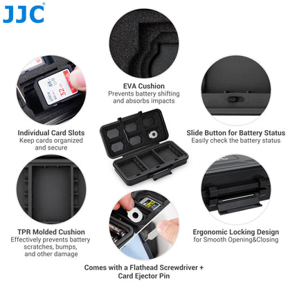 JJC Camera Battery Memory Card Case for SD CFexpress XQD Cards Storage Holder