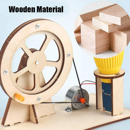 Wooden Hand Generator Science Toy for Children Physics Experiment Gadget