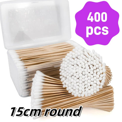 300PCS Cotton Swabs Pointed Tip Wooden Handle Precision Buds