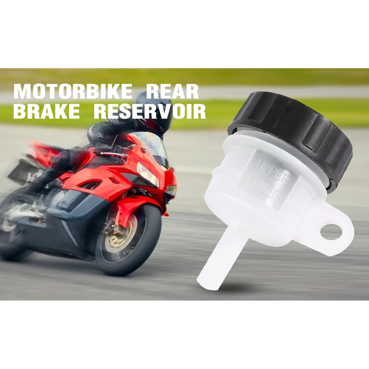 Motorcycle Foot Rear Brake Master Cylinder Fluid Bottle Oil Reservoir Tank