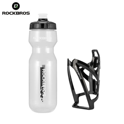 ROCKBROS Water Bottle + Holder Set 750ml Sports Bottle with Integrated Molded Cage