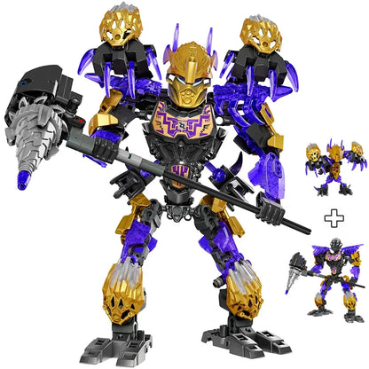 Superheroes Bionicle Golden Mask Robot Mecha Building Blocks Bricks Boys Toys