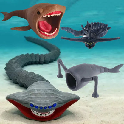 3D Printing Sea Eater Bloop Gran Maja Action Figure Model Toy 4pc
