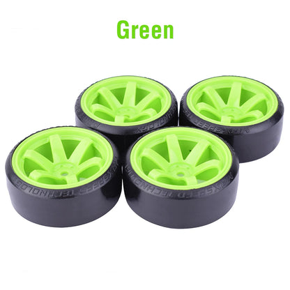 4pcs 1/10 RC Drift Tires Wheels Set Hard Tread 12mm Hex for HPI HSP - EXPROTAS