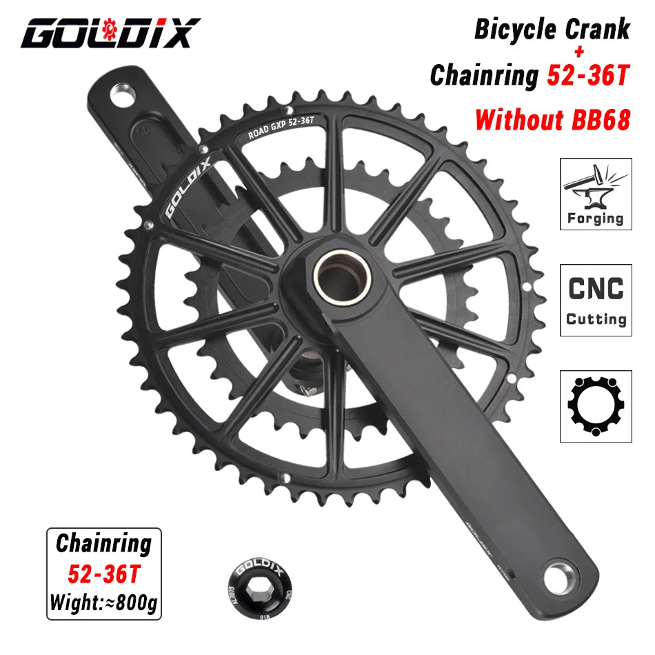 GOLDIX Ultralight Road Bike Crankset 50/34 52/36 53/39T for Shimano SRAM - EXPROTAS