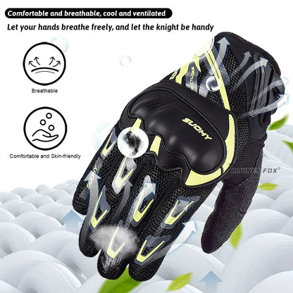 Suomy Summer Motorcycle Gloves Mesh Breathable Touch Screen Moto Motocross Unisex