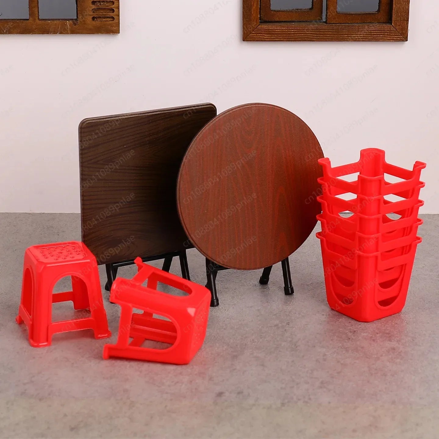 Miniature Vintage Table and Chair Set Dollhouse Furniture for Kids Play