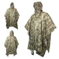 Men's Military Camo Waterproof Raincoat, Impermeable Zipper Rain Poncho for Motorcycle