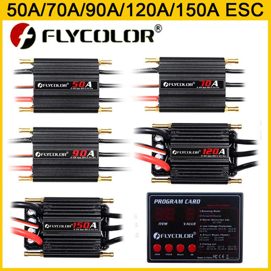 Flycolor Brushless ESC 50A–150A 2–6S LiPo BEC 5.5V/5A for RC Boat Model