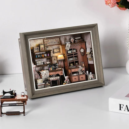 DIY Wooden Book Nook Mini Dollhouse 3D Puzzle Kit Bookshelf Insert Decor Gift - EXPROTAS