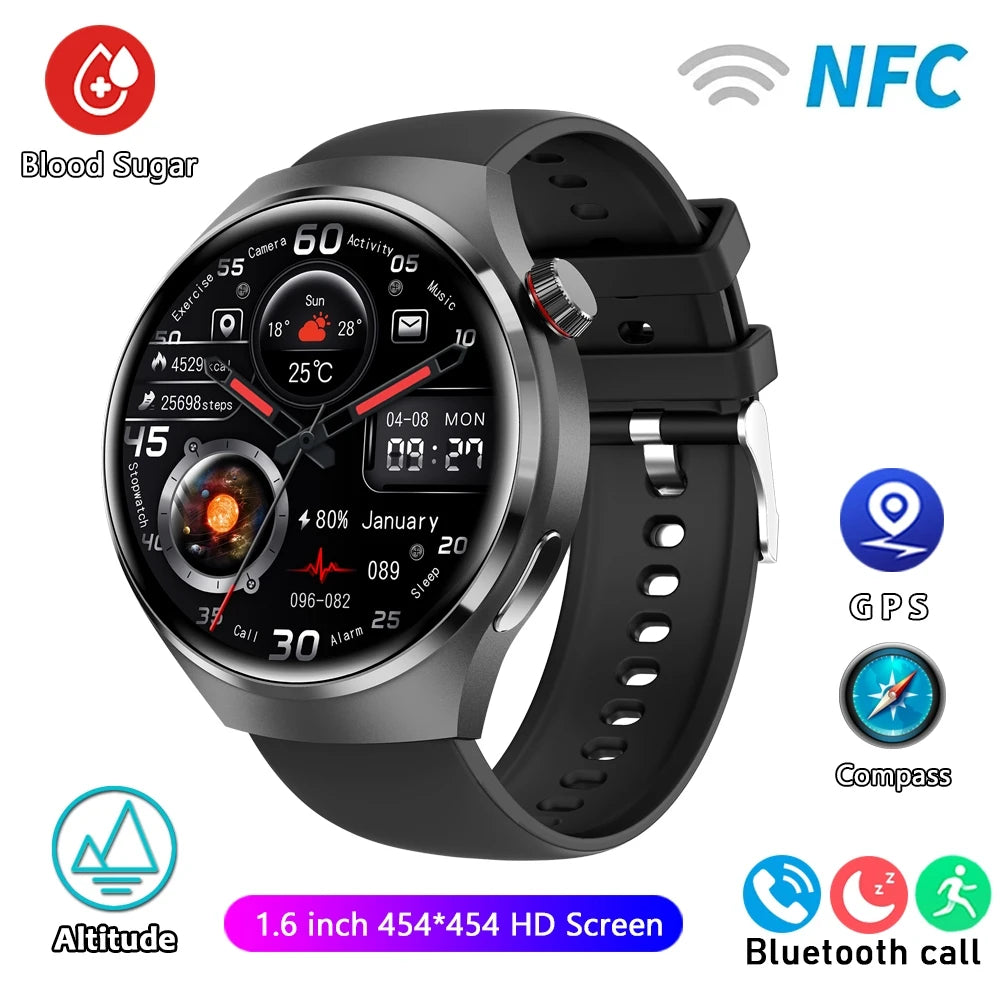 For HUAWEI GT4 Pro GPS NFC Smart Watch Men 360*360 AMOLED Screen Heart rate Bluetooth Call IP68 Waterproof Man Smartwatch 2024-EXPROTAS