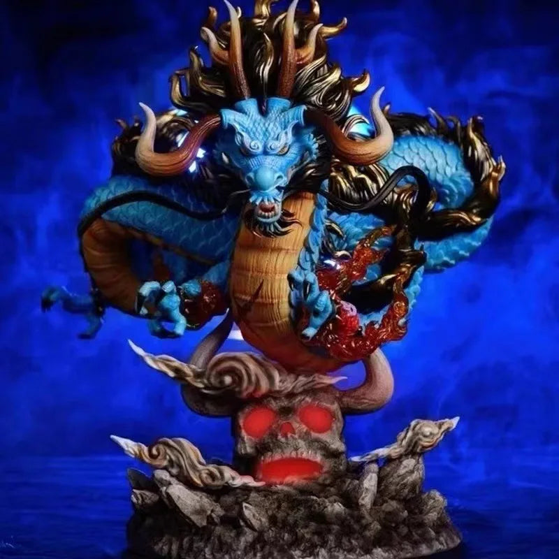 22cm One Piece Anime Figure GK Kaido Dragon Form Four Emperors With Lamp PVC Action Figure Model Dolls Antistress Toy For Gift-EXPROTAS