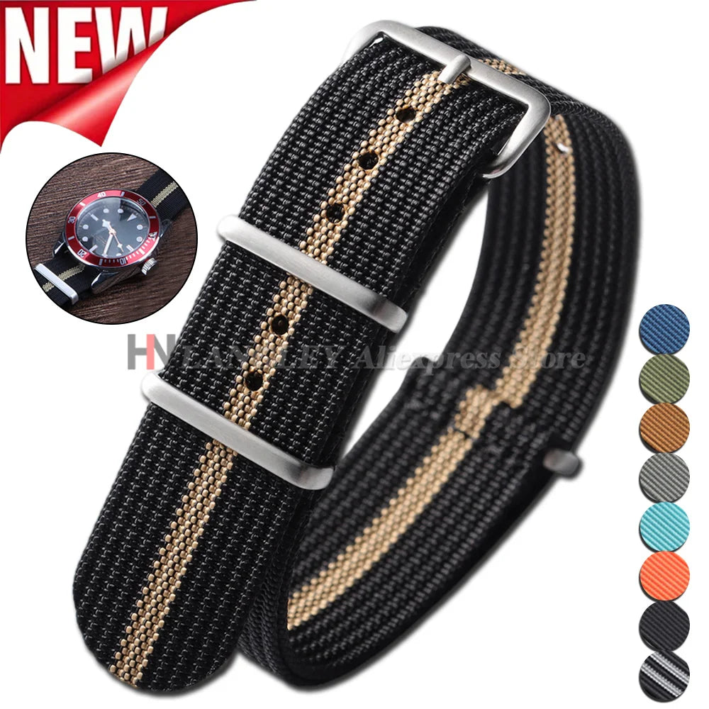 Nylon Watch Band Strap 19mm 18mm 20mm 22mm Military Sport Replacement Straps