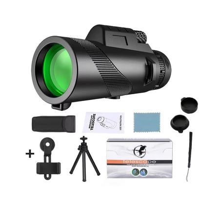 80x100 HD Zoom Telescope Long Distance Folding Outdoor Hunting Camping Travel