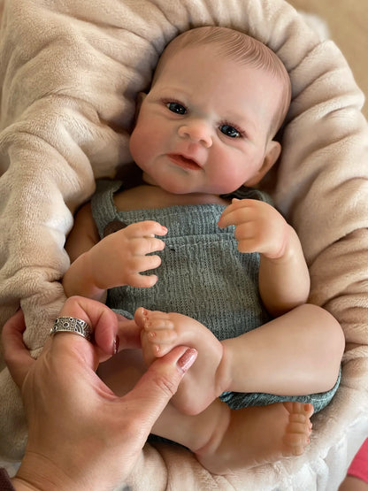 50cm Elijah Reborn Baby Boy Doll Full Body Vinyl Painted Soft Touch Newborn