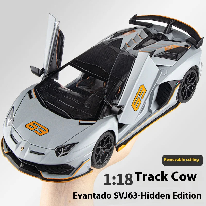1:18 Scale SVJ63 Alloy Car Toy Model with Sound & Light Effects - Realistic Detail for Kids' Playtime & Collectors' Delight-EXPROTAS