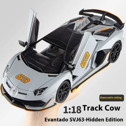 1:18 Scale SVJ63 Alloy Car Toy Model with Sound & Light Effects - Realistic Detail for Kids' Playtime & Collectors' Delight-EXPROTAS