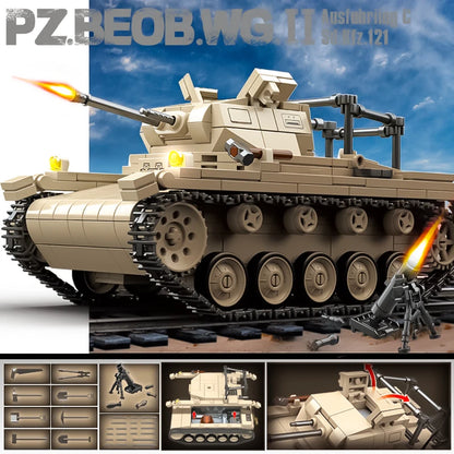 WW2 German Tiger I Tank Building Blocks Military Toy Set for Kids
