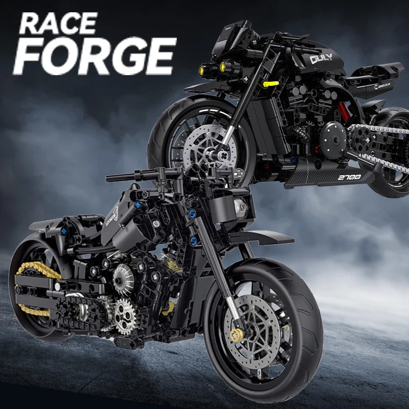 1:8 Racing Motorcycle Building Blocks Retro Motorbike Technical STEM Bricks Toy Gift
