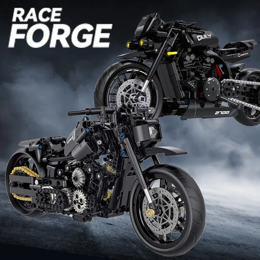 1:8 Racing Motorcycle Building Blocks Retro Motorbike Technical STEM Bricks Toy Gift