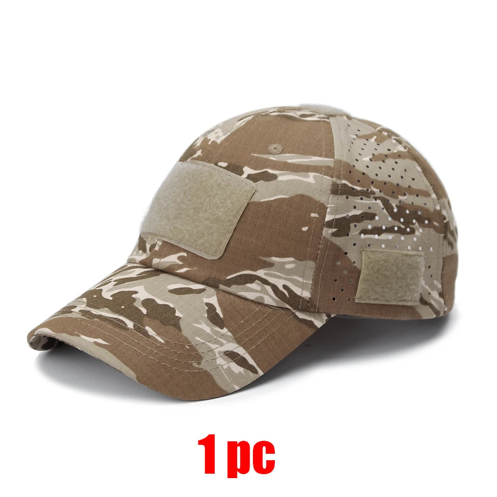 2Pcs Camouflage Baseball Cap Breathable Sun Hat Outdoor Hunting Fishing