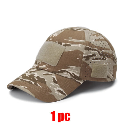 2Pcs Camouflage Baseball Cap Breathable Sun Hat Outdoor Hunting Fishing