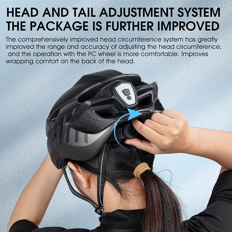 WEST BIKING Men Women Cycling Helmet With Taillight Goggles Sun Visor Bicycle Helmet MTB Road Bike Safe Cap Motorcycle Helmet-EXPROTAS