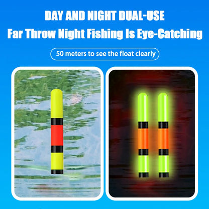 2PCS Rock Fishing Floats 5.2mm Night Light Float w/ Color Change Tail